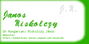 janos miskolczy business card