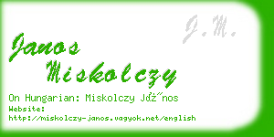 janos miskolczy business card